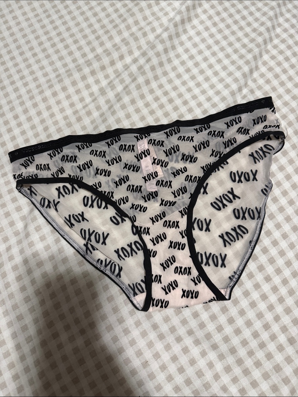 Victoria's Secret Pink Bikini Briefs with Black XOXO Print
